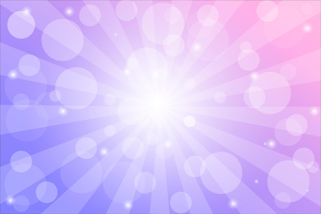 Vector sunburst background with sparkles and rays vector illustration with bokeh lights