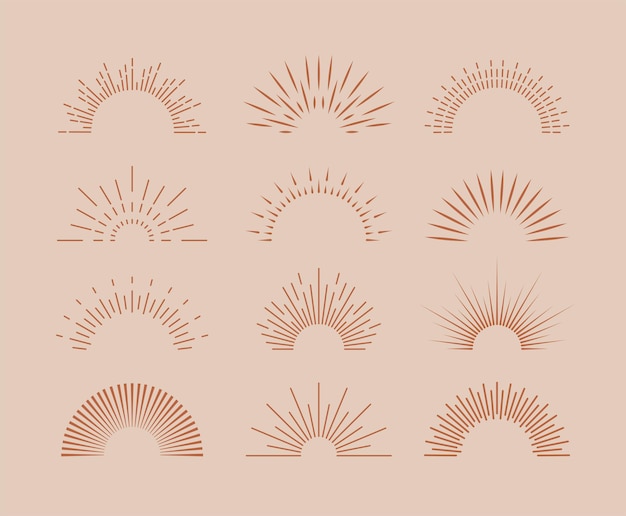 Vector sunburst collection element free vector