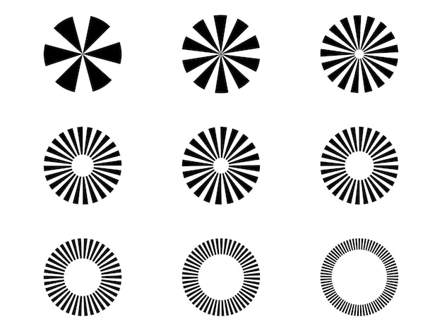 Sunburst element Radial stripes background Sunburst icon collection Retro sunburst design