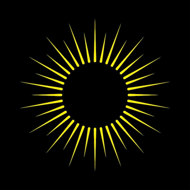 Raggi di luce di sunburst nell'arte lineare simbolo boemo raggi di sole di esplosione vettore di fuochi d'artificio