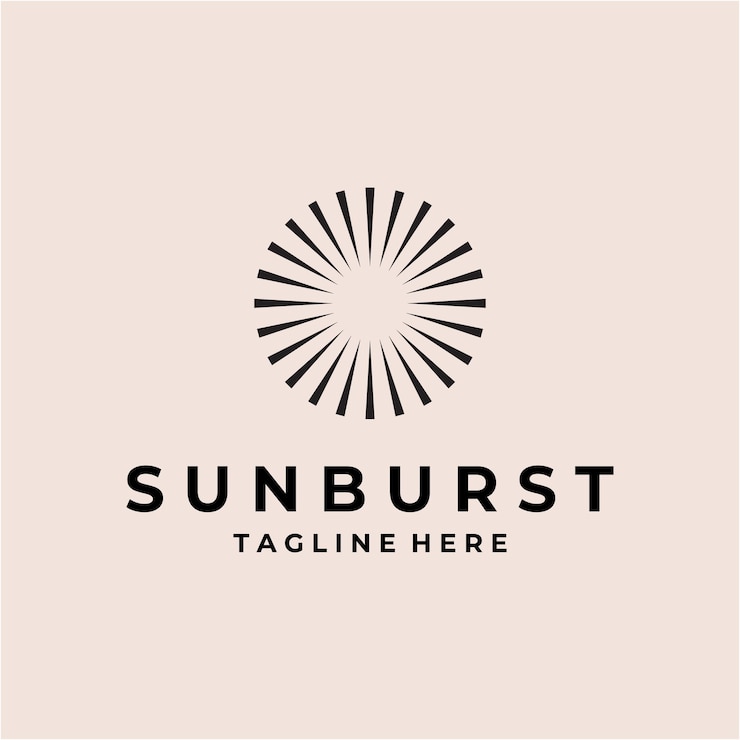 Vector sunburst 로고  ⁇ 터 크리에이티브 최소한의 디자인 템플릿 기업 비즈니스 아이덴티티의 상징