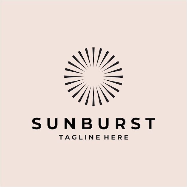 Вектор Вектор логотипа sunburst creative шаблон минимального дизайна символ корпоративной бизнес-идентификации