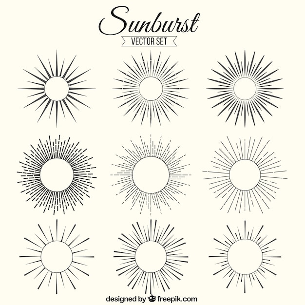 Vettore ornamenti sunburst