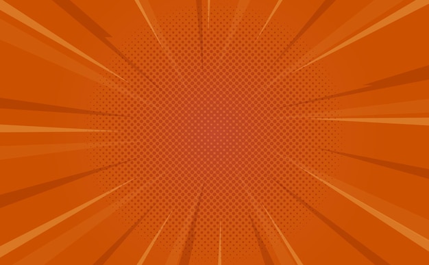 Sunburst pop art red comics book halftone background