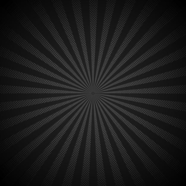 Vector sunburst retro shiny black background