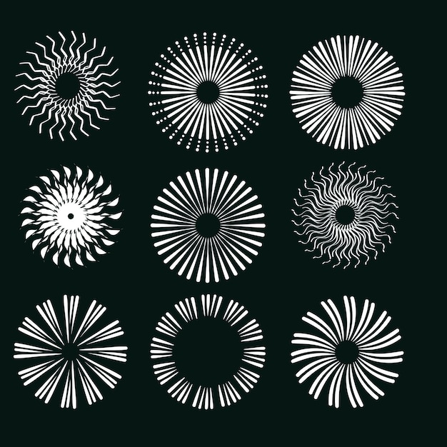 Sunburst set Sunburst icoon collectie vectorRetro sunburst designBig collectie sunburst best qua