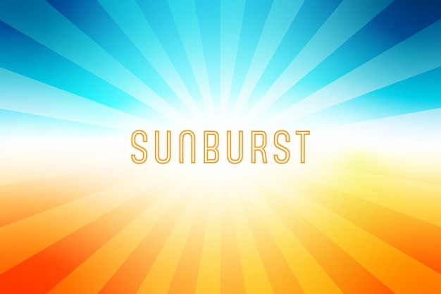 Vector sunburst summer background