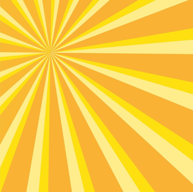 Sunburst su sfondo di colore giallo disegno di sfondo a spirale gialla