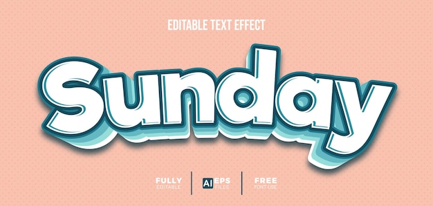 Sunday 3d editable text effect