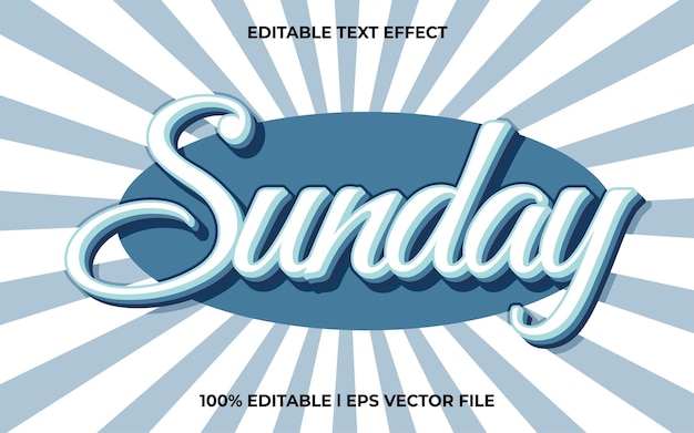 Domenica effetto testo 3d e modello di testo modificabile uso stile 3d per tittle luminoso