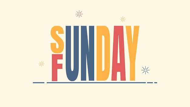 Vector sunday funday text background vector