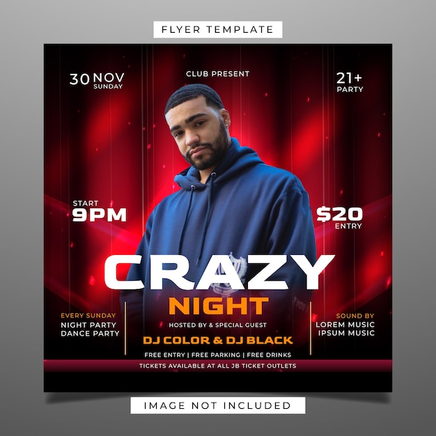 Sunday night party flyer template