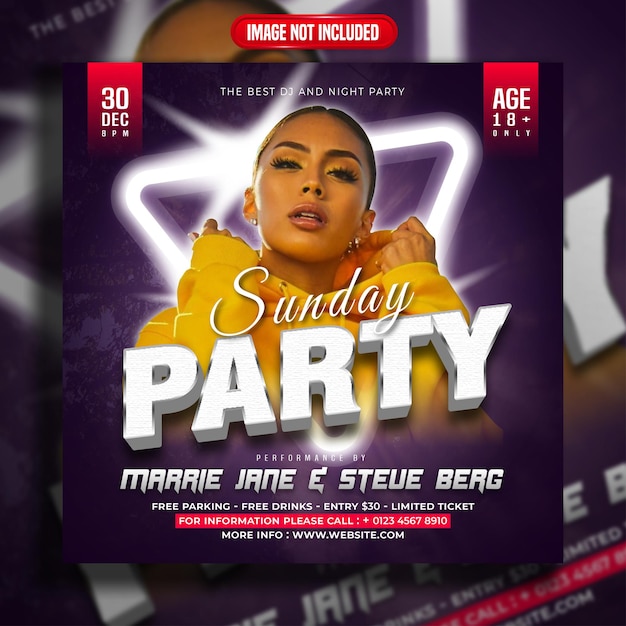 Sunday party social media template