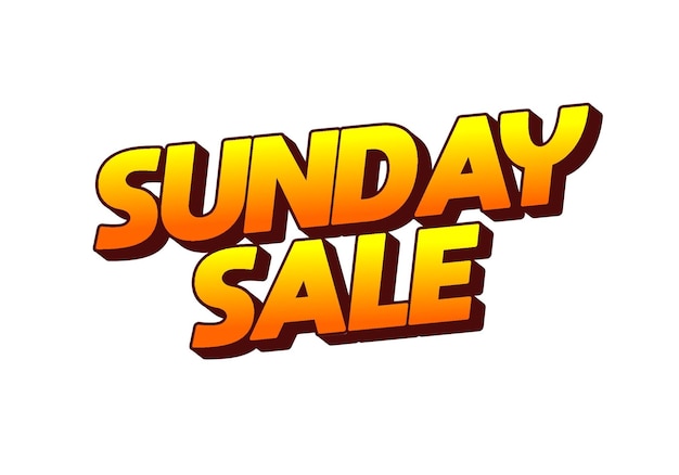 Sunday sale Text effect in 3D style and eye catching colors