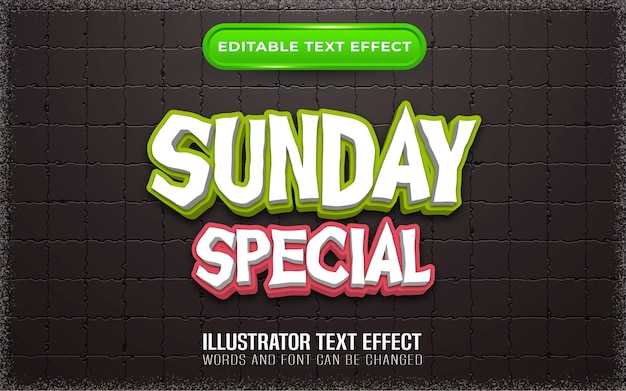 Sunday special illustration text effect