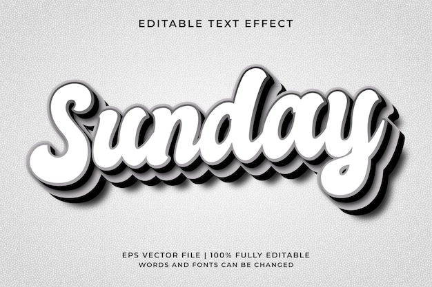 Sunday vintage editable text effect