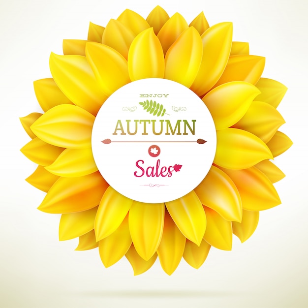 Vector sunflower autumn sale.