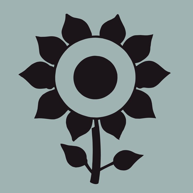 Vector sunflower black illustration
