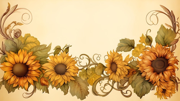 sunflower border design