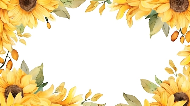 Vector sunflower border design