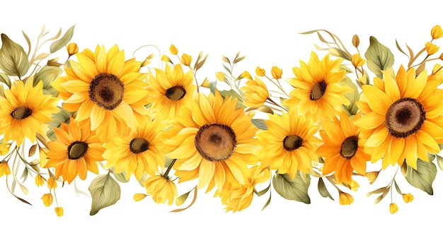 Vector sunflower border design