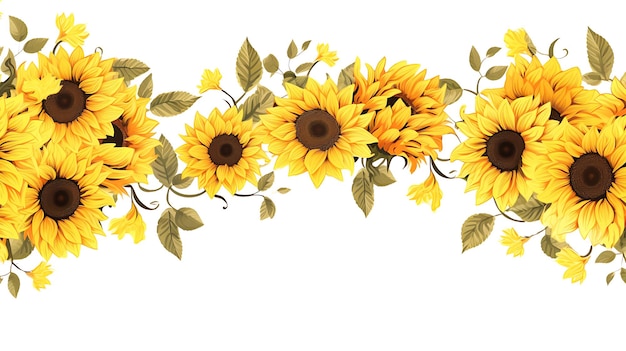 Vector sunflower border design