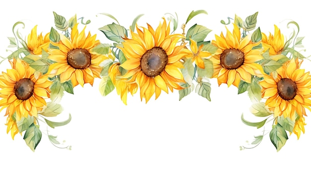 Vector sunflower border design