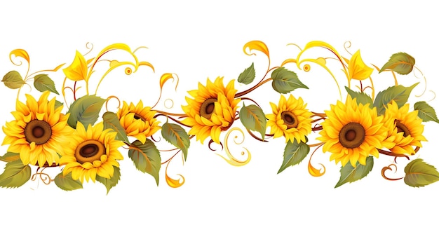 Vector sunflower border design