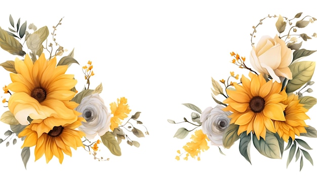 Vector sunflower border design