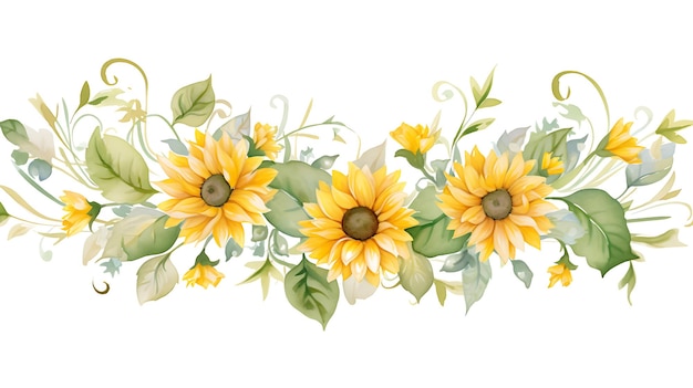 Vector sunflower border design