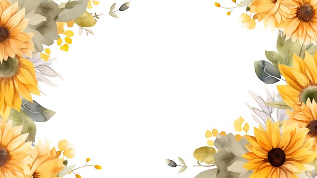 Vector sunflower border design