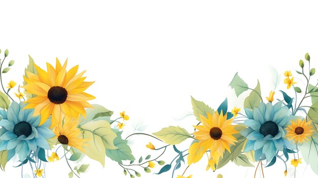 Vector sunflower border design