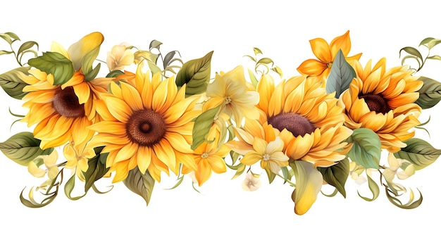 sunflower border design