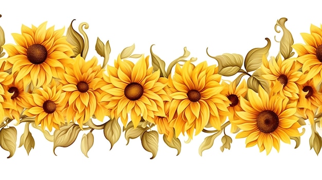 Sunflower border design