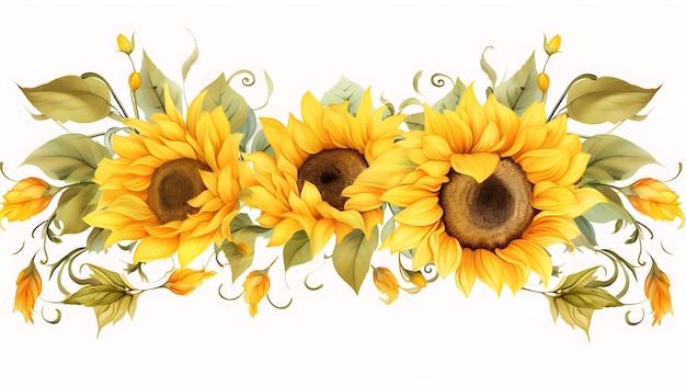 sunflower border design