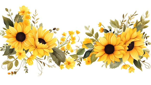 Vector sunflower border design