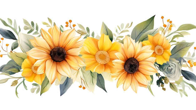 Vector sunflower border design