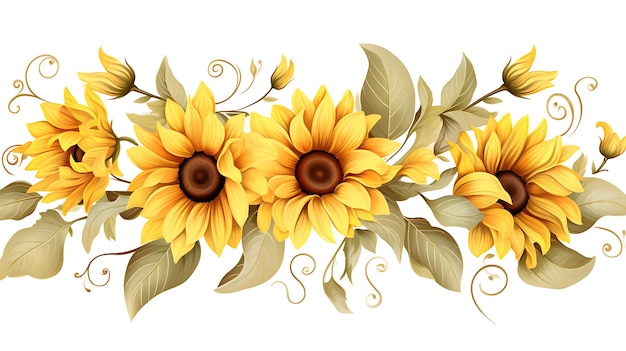 sunflower border design