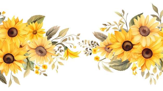 Vector sunflower border design