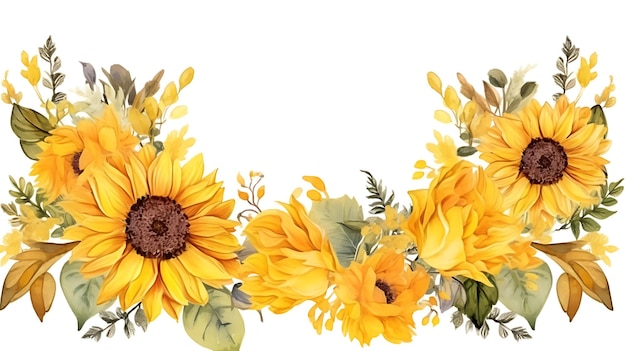 Vector sunflower border design