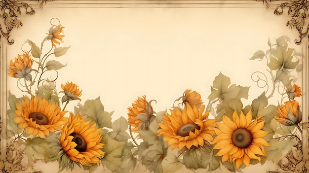 Sunflower border design