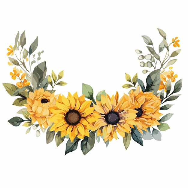 Sunflower border floral frame