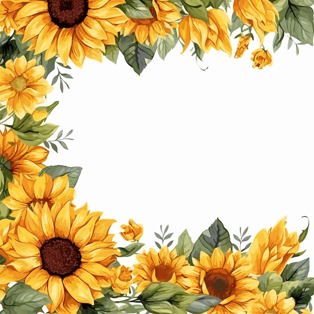 sunflower border floral frame