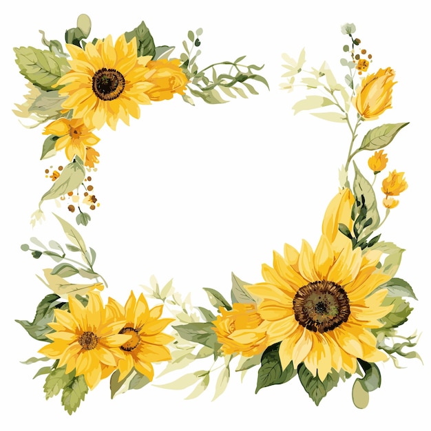 sunflower border floral frame