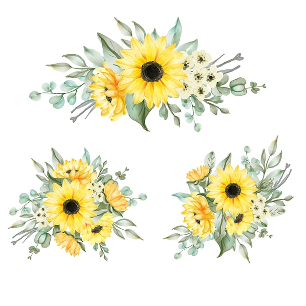 Sunflower bouquet arrangement set