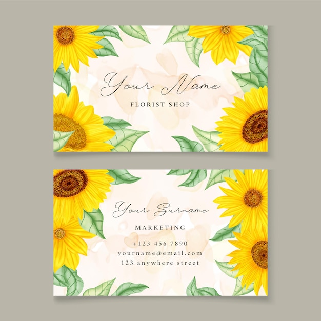 Sunflower business card template