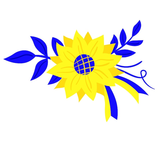 Sunflower in the colors of the ukrainian flag