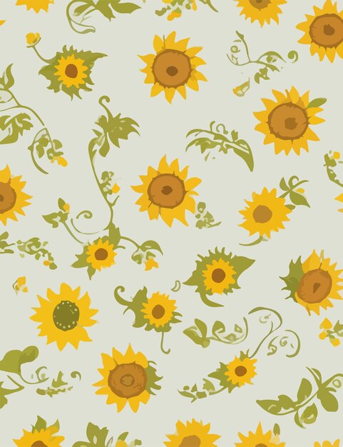 Sunflower fields vector pattern