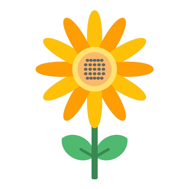 Sunflower Flat Illustration