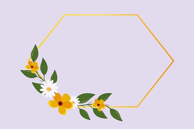 Concetto di cornice floreale e girasole illustrazione vettoriale piatta colorata isolata